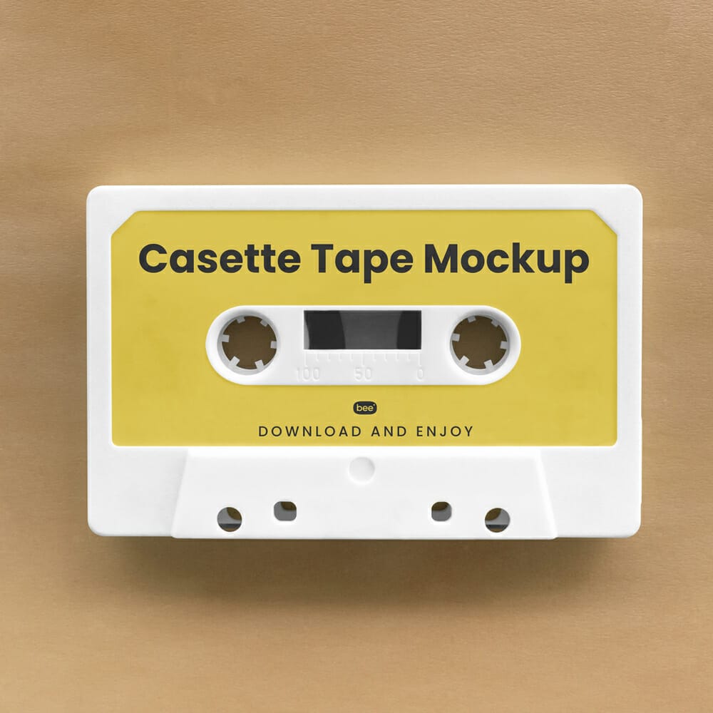 Free Cassette Tape Mockup Template PSD