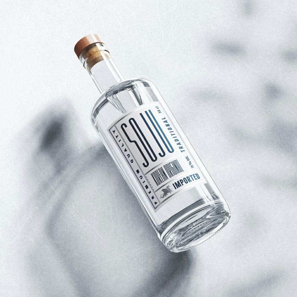 Free Classic Corked Glass Bottle Mockup PSD