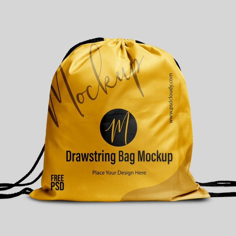 Free Drawstring Bag Mockup PSD