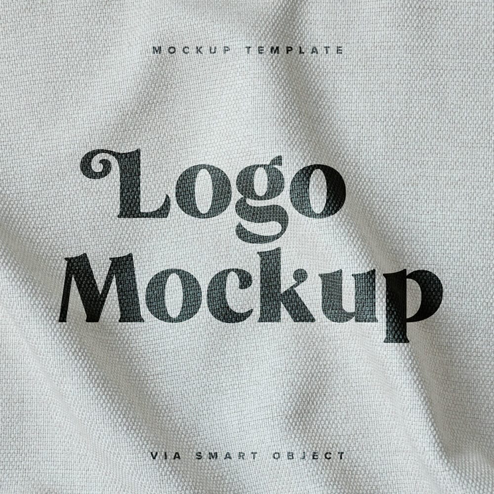 Free Fabric Print Logo Mockup PSD