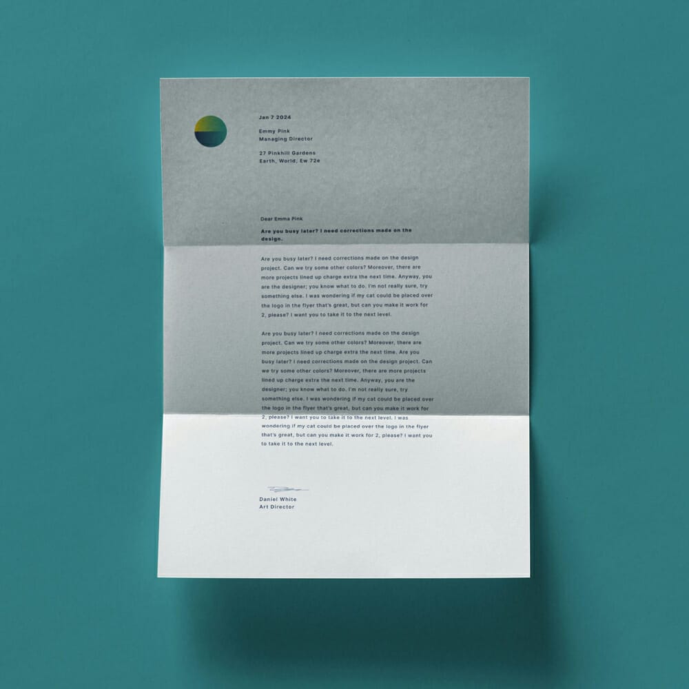 Free Folded A4 Letterhead Mockup Template PSD
