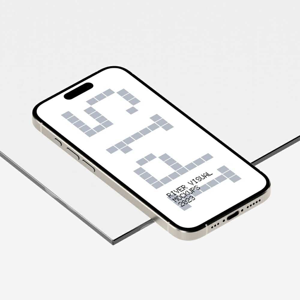 Free Glass Plane iPhone 15 Pro Mockup PSD