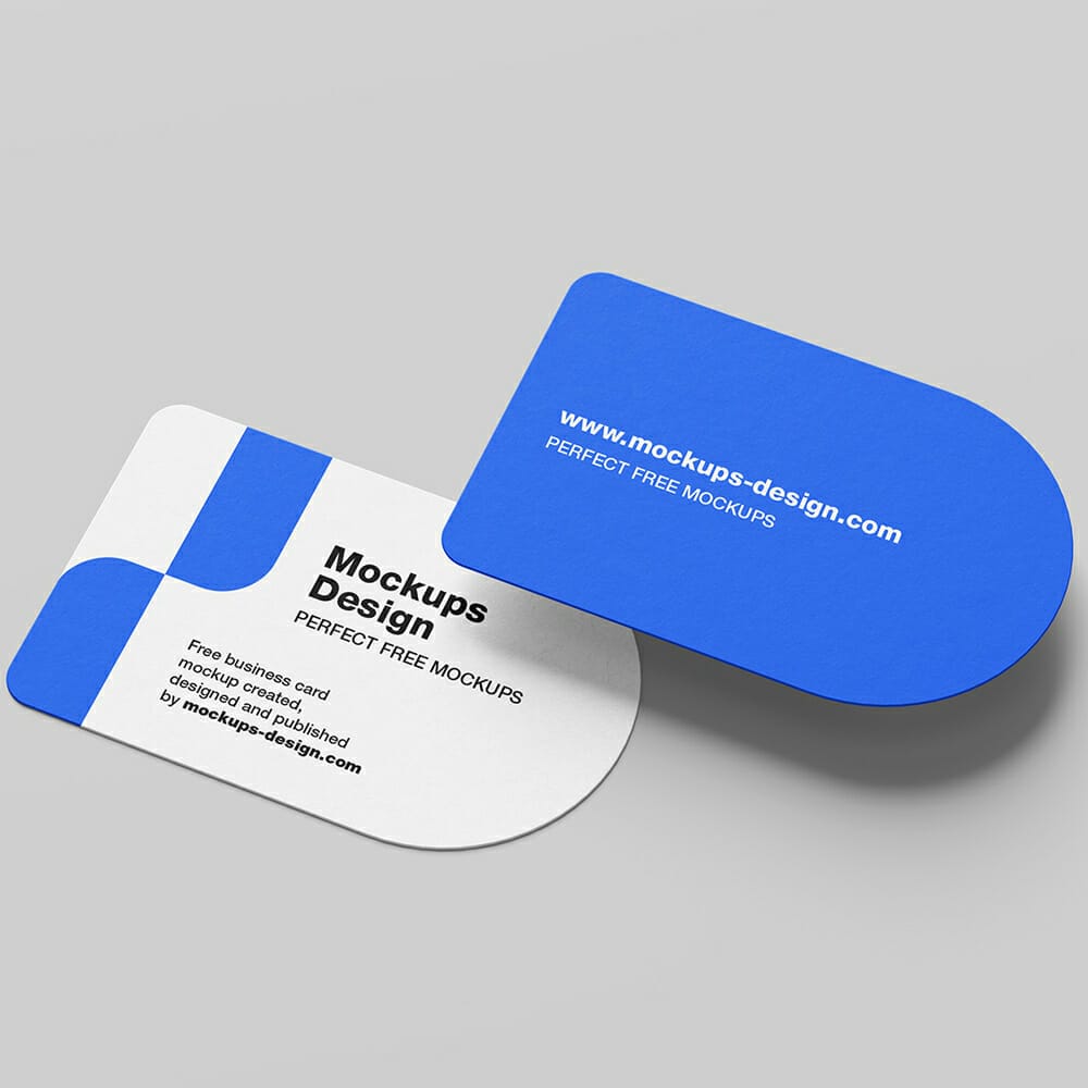 Free Half Circle Business Card Mockup PSD