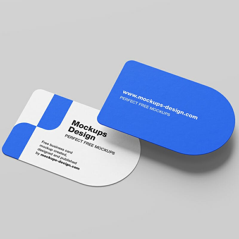 Free Half Circle Business Card Mockup