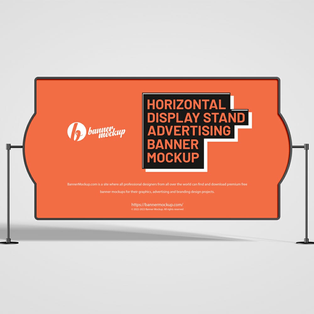 Free Horizontal Display Stand Advertising Banner Mockup PSD