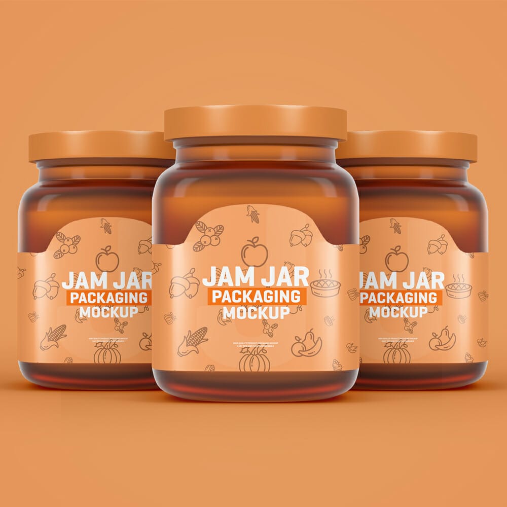 Free Jam Jar Packaging Mockup PSD