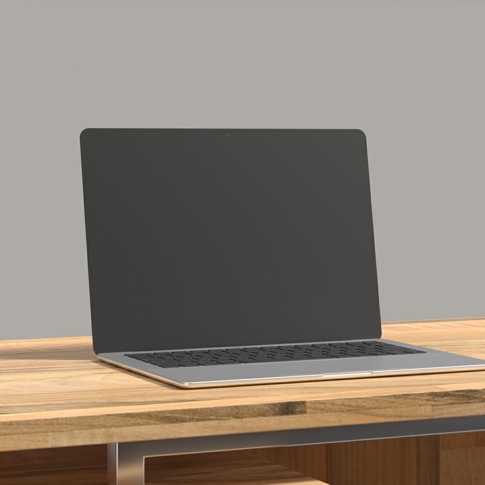 Free Laptop Mockup On The Desk 