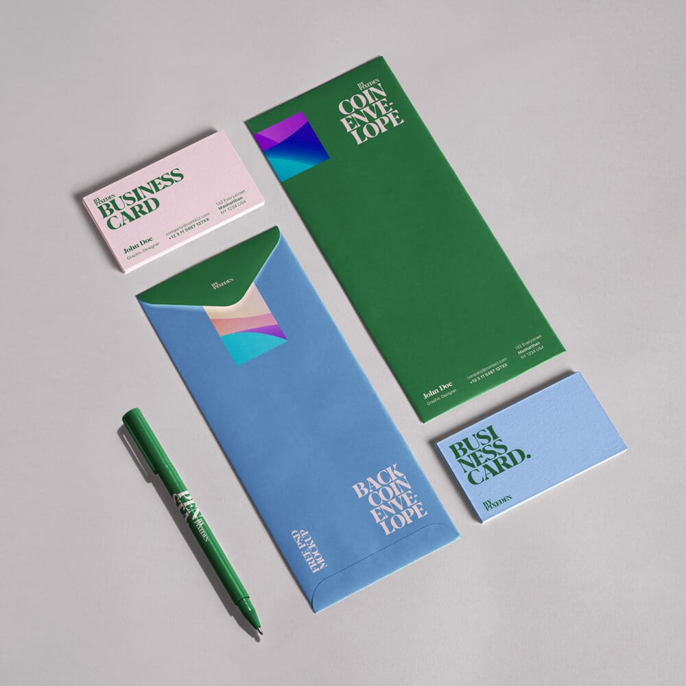 Free Long Envelope Stationery Mockup PSD