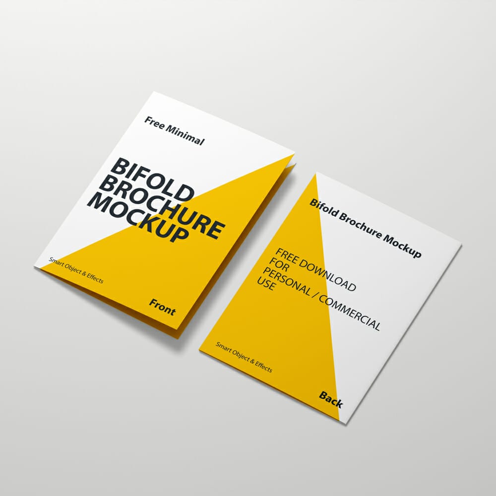 Free Minimal Bifold Brochure Mockup PSD