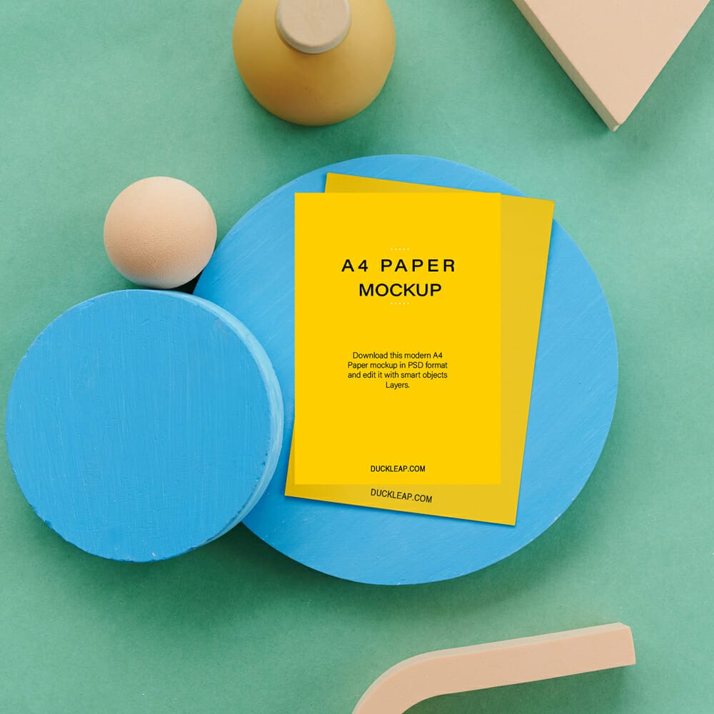 Free Modern A4 paper Mockup PSD