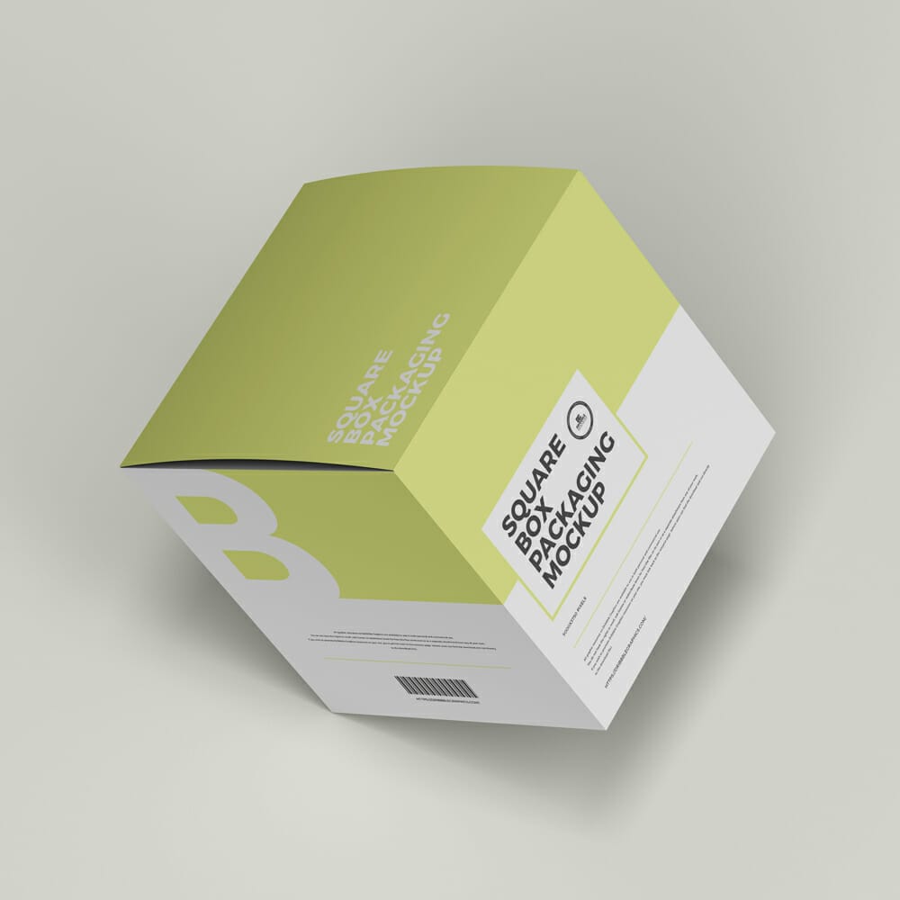 Free Modern Square Box Packaging Mockup PSD