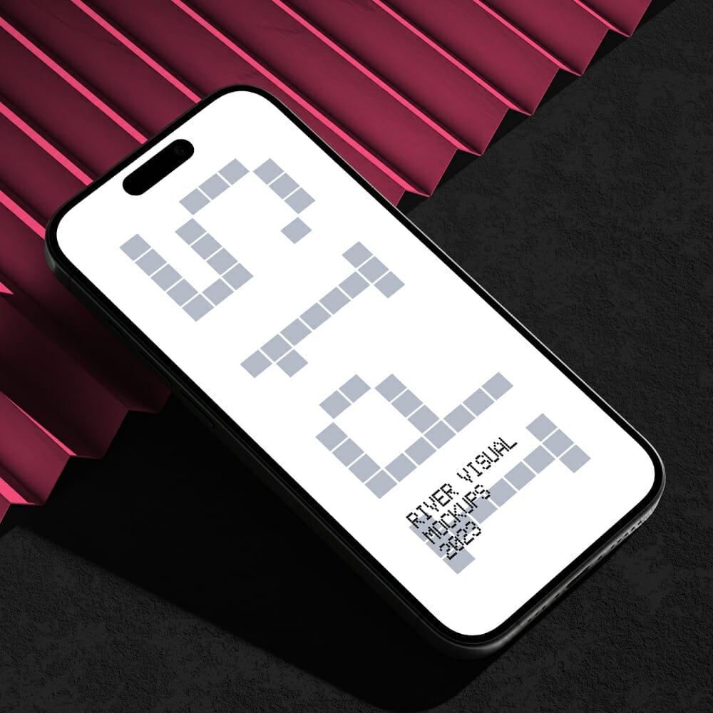 Free Sharp Edges iPhone 15 Pro Mockup PSD