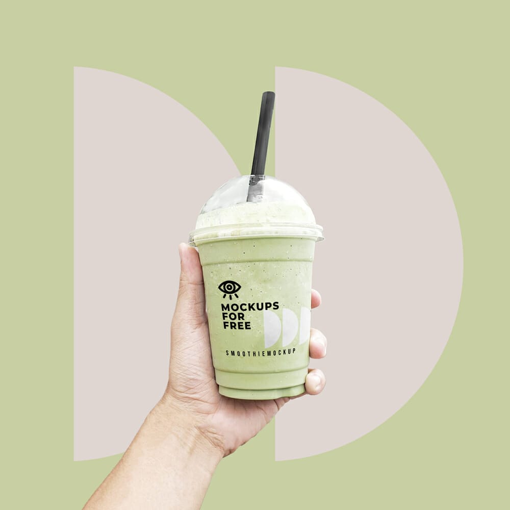 Free Smoothie Plastic Cup Mockup PSD