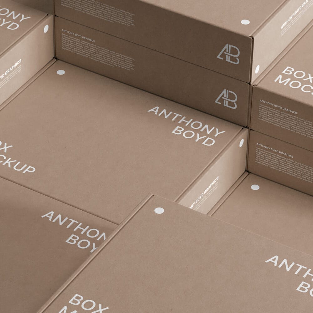 Free Stacked Boxes Mockup PSD