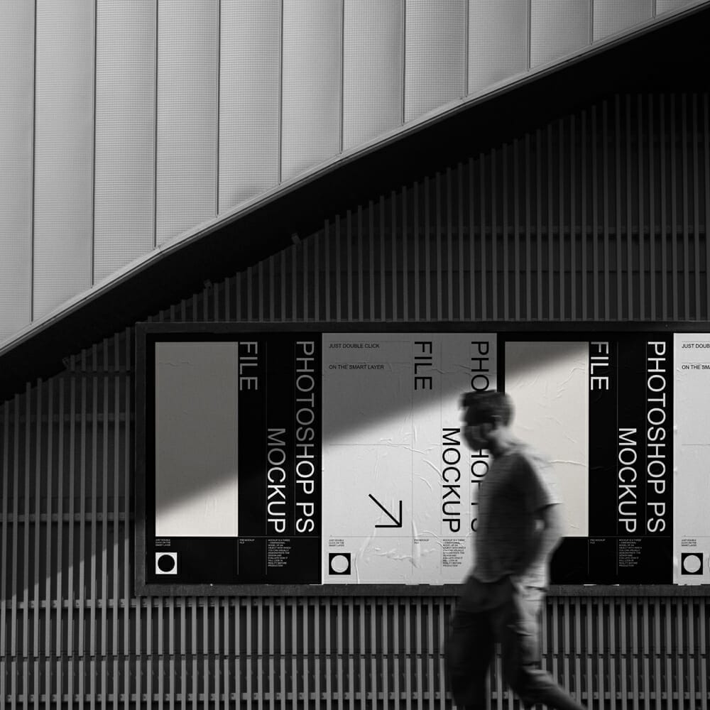 Free Subway Poster Mockup Template PSD