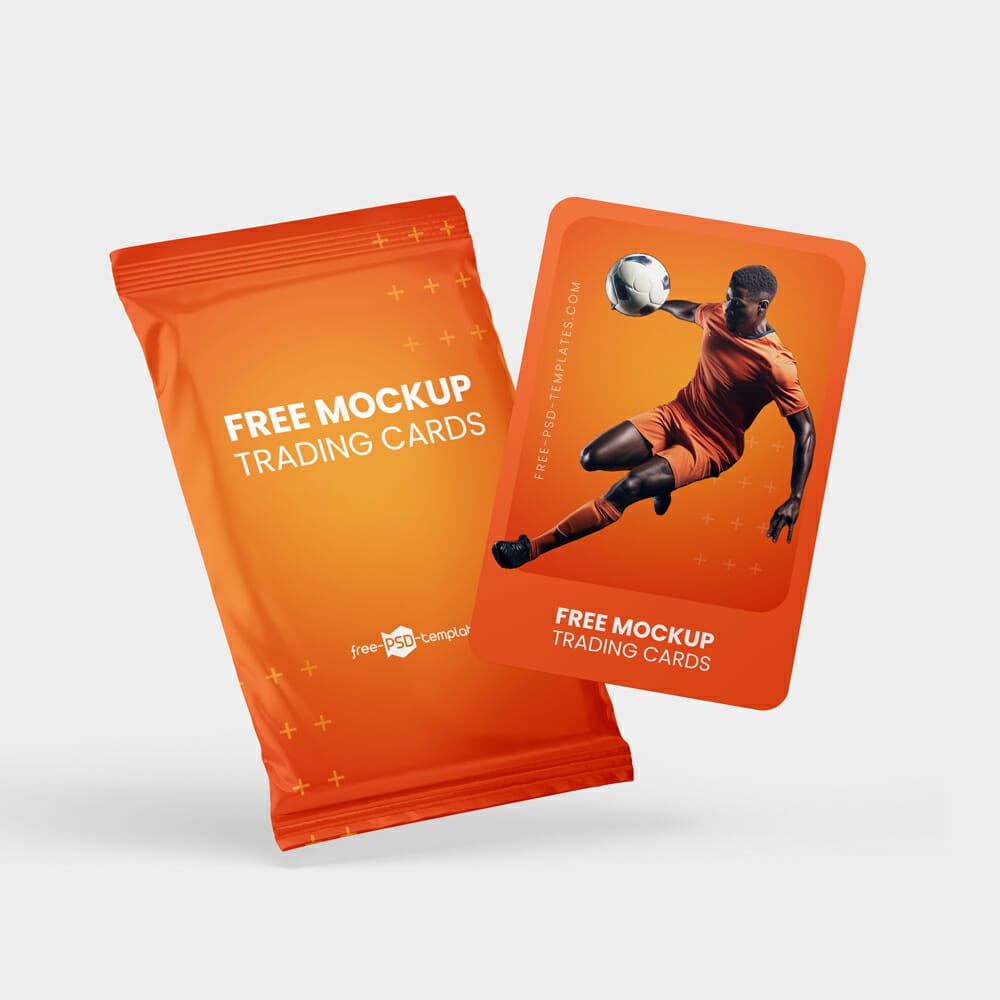 Free Trading Cards Mockup Template PSD