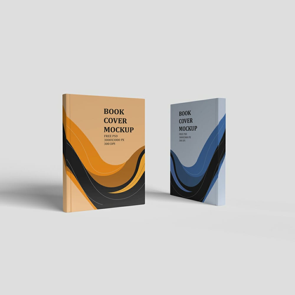 Free Two Book Cover Mockup PSD