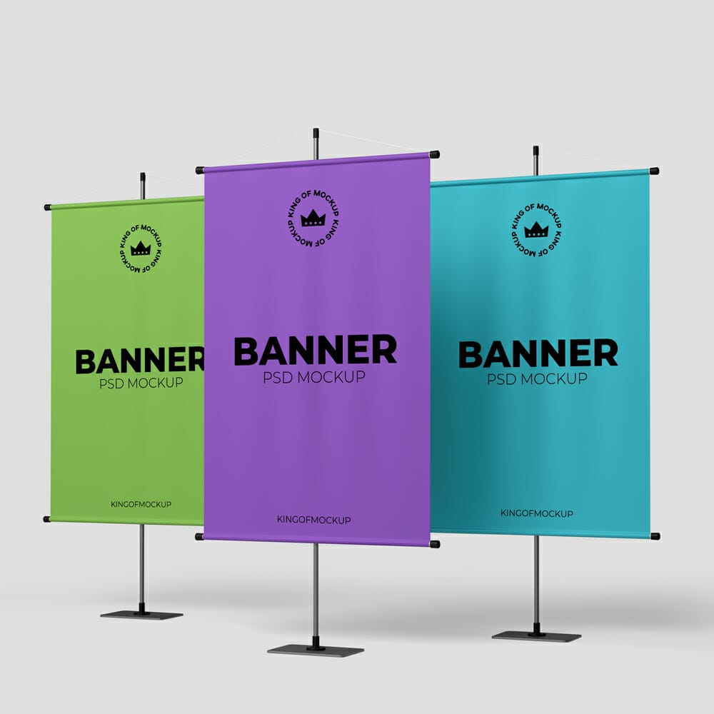 Free Various Stand Banner Mockup PSD