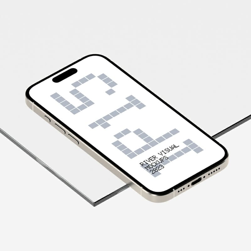 Glass Plane iPhone 15 Pro Mockup PSD