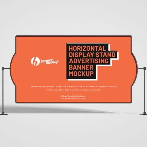 Horizontal Display Stand Advertising Banner Mockup PSD