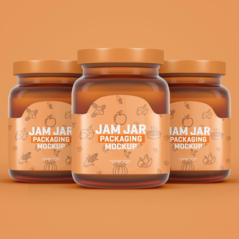 Jam Jar Packaging Mockup PSD