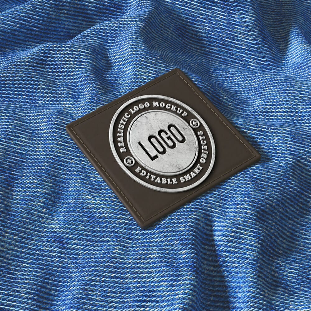 Logo Mockup On Jean Fabric