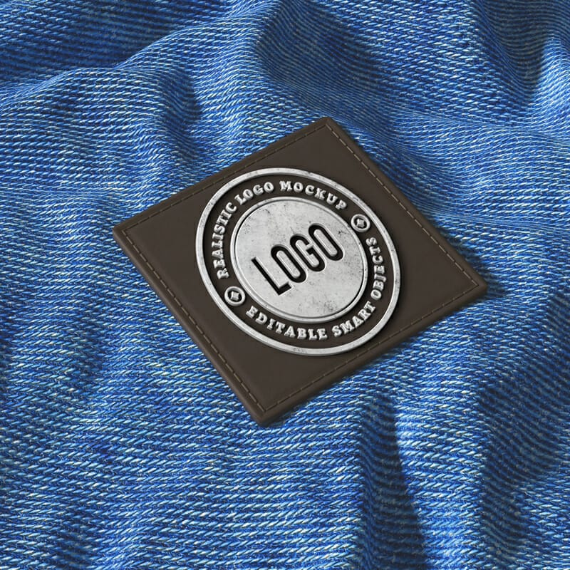 Logo Mockup PSD On Jean Fabric