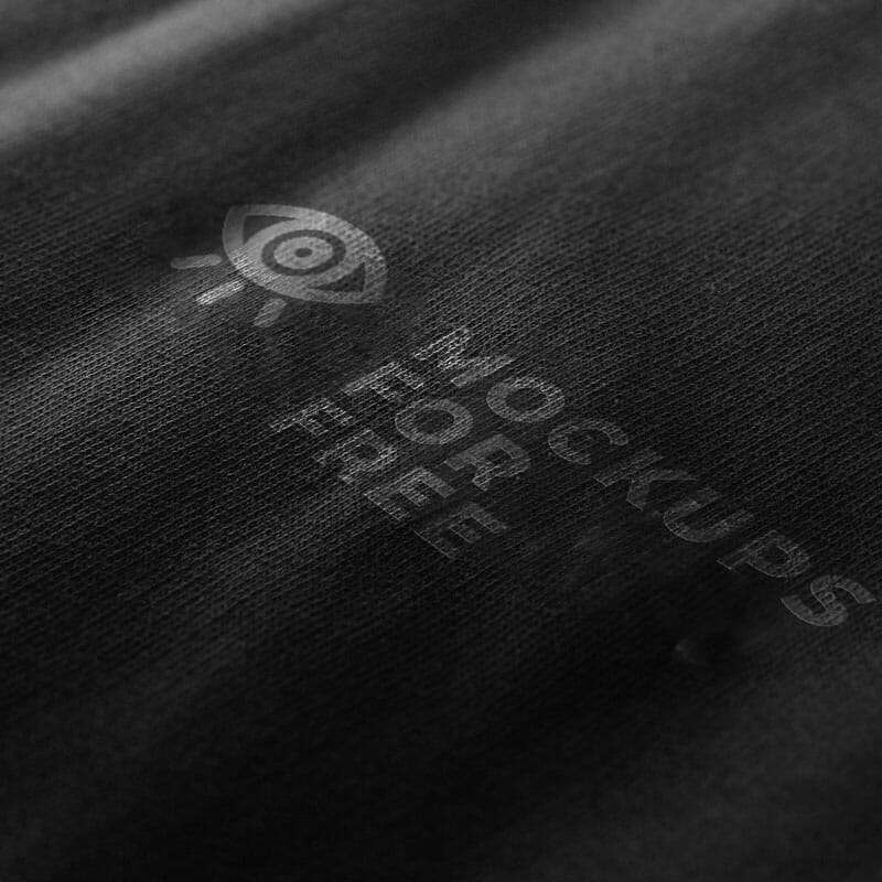 Logo Printed On Black Fabric Mockup PSD