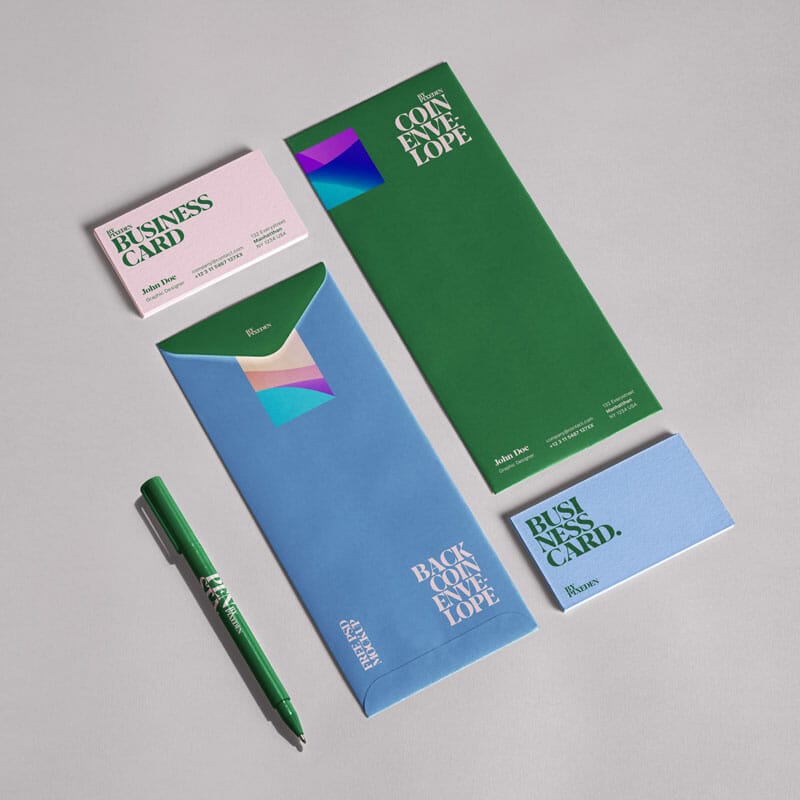 Long Envelope Stationery Mockup PSD