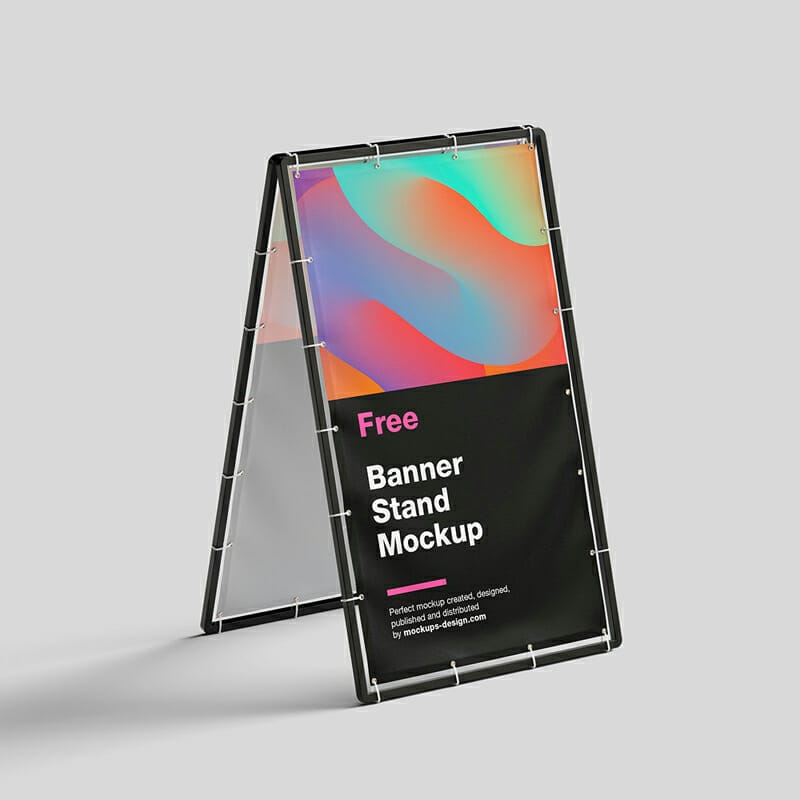 Metal Banner Stand Mockup PSD