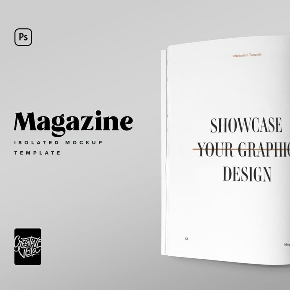 Minimalistic Magazine Spread Mockup PSD