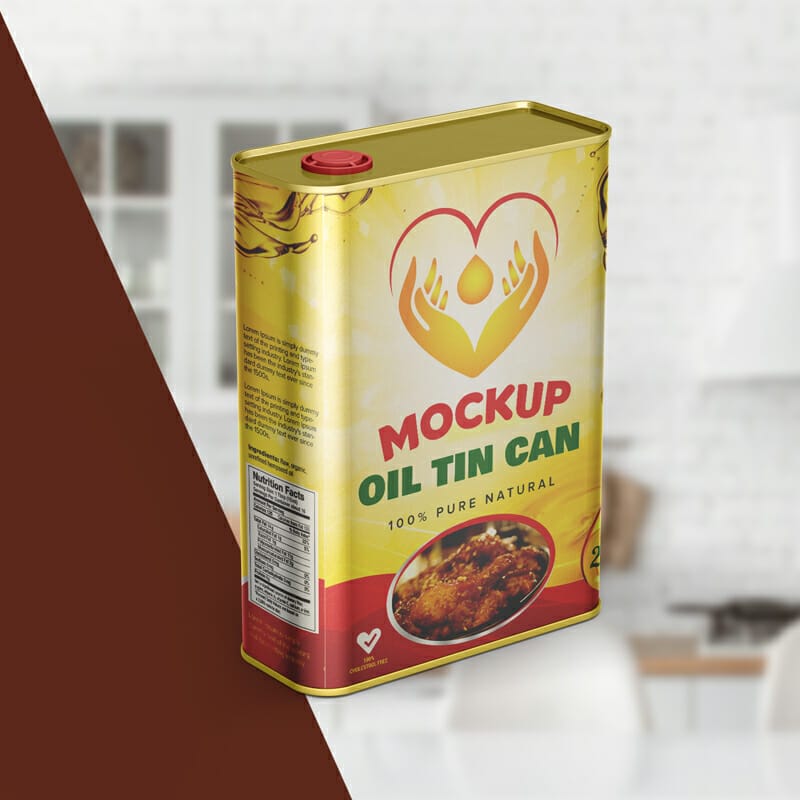 Oil Tin Mockup PSD