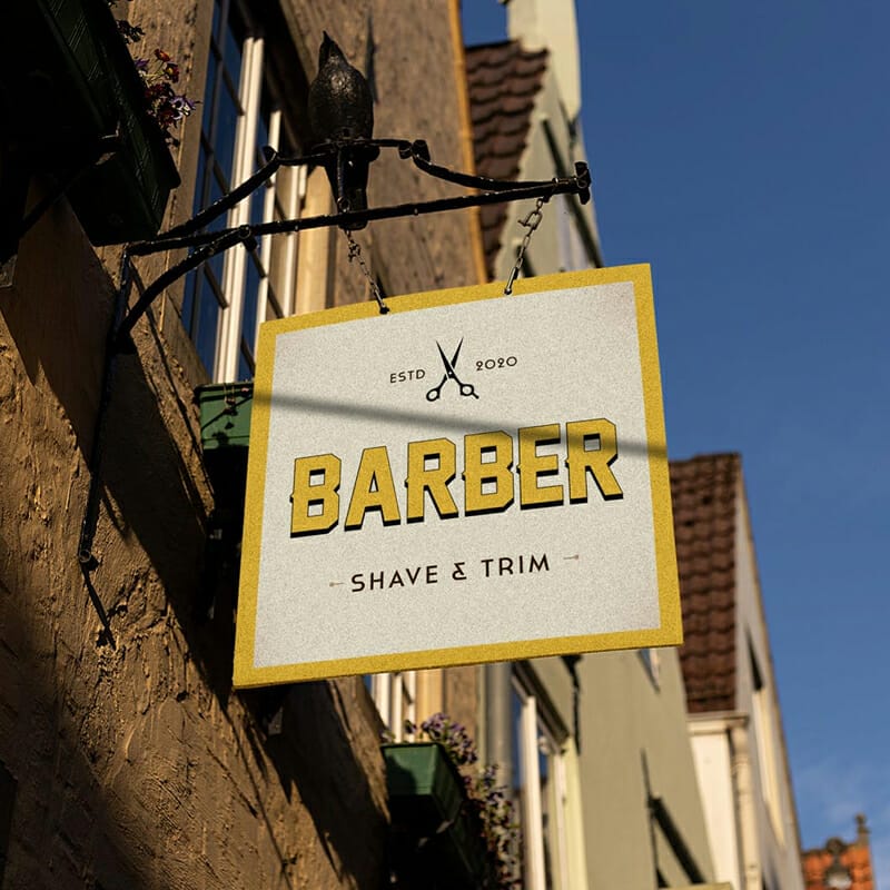 Old Building Vintage Sign Mockup