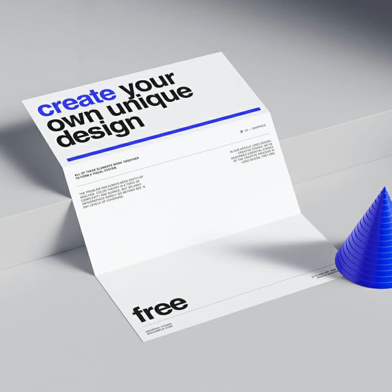 Realistic Folded Paper Mockup PSD