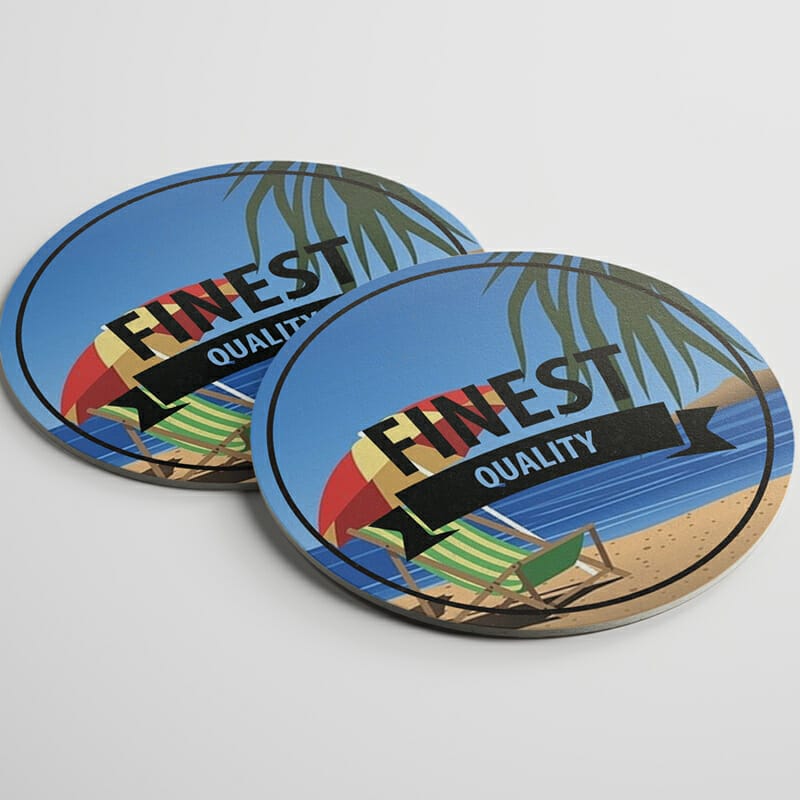 Round Coaster Mockup Template PSD