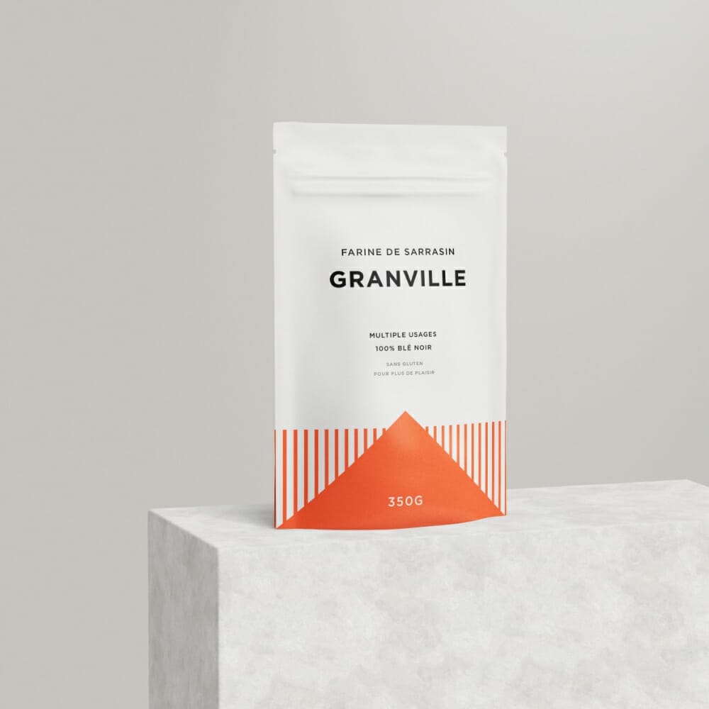 Sachet Mockup on Sandstone Rectangle