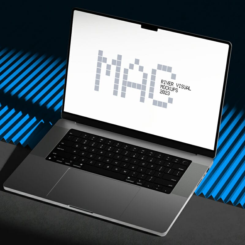 Sharp Edges Macbook Pro 16 Mockup PSD