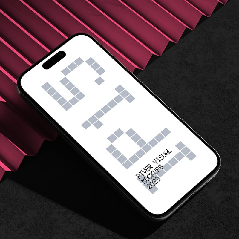 Sharp Edges iPhone 15 Pro Mockup PSD