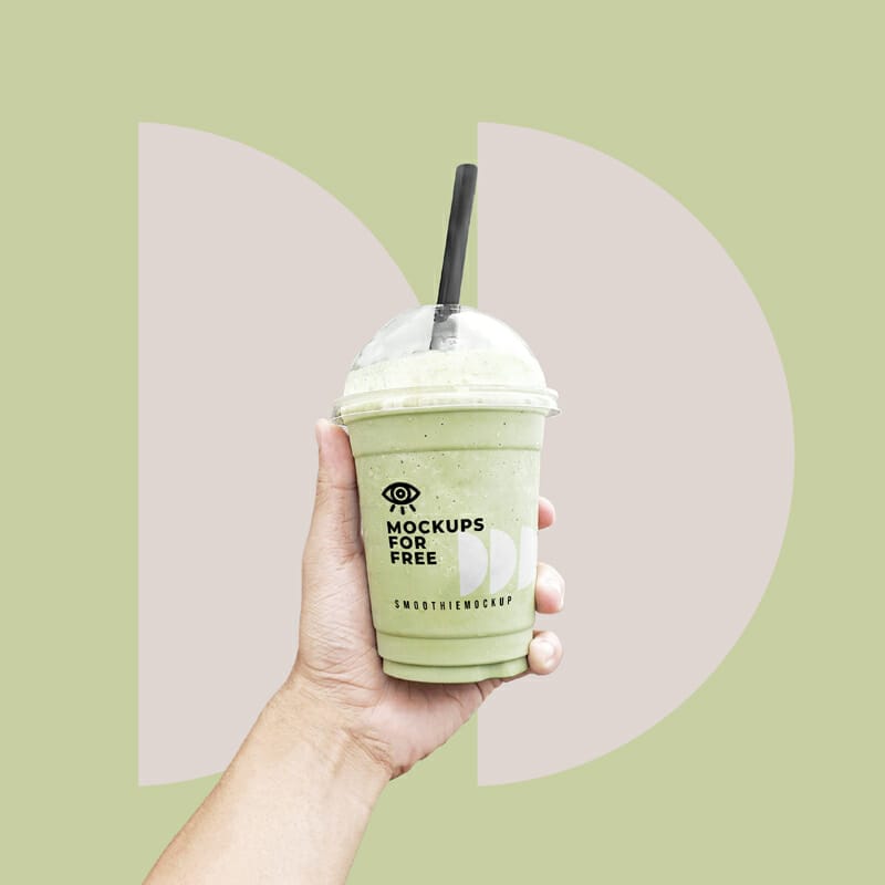 Smoothie Plastic Cup Mockup PSD