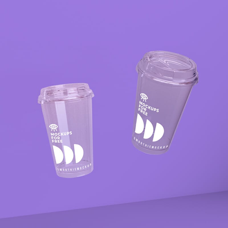 Smoothie Plastic Cup Mockup PSD