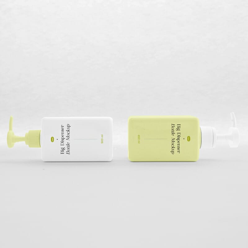 Free Square Dispenser Bottle Mockups PSD