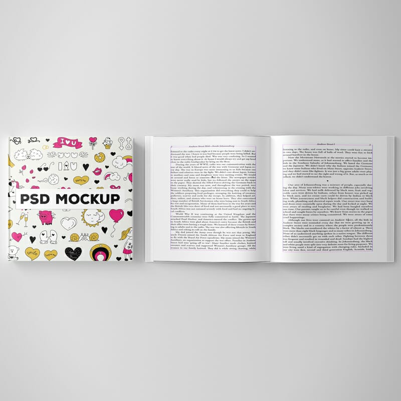 Square Hardbook Cover Mockup PSD