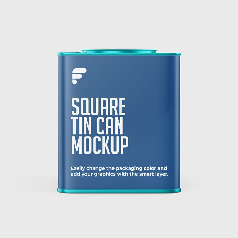 Square Tin Can Mockup PSD