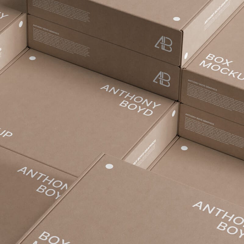 Stacked Boxes Mockup PSD