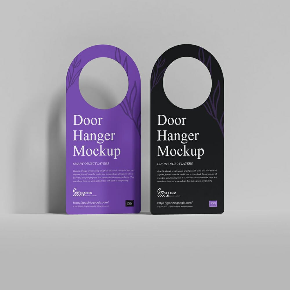8359+ Door Hanger Mockup Psd Free