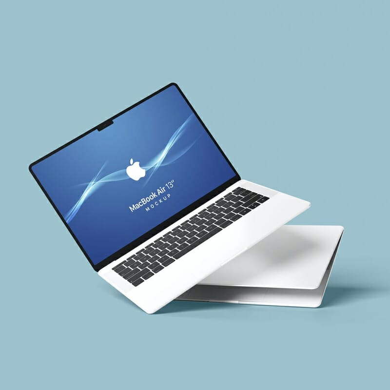 Tilted MacBook Air 13″ Mockup PSD » CSS Author