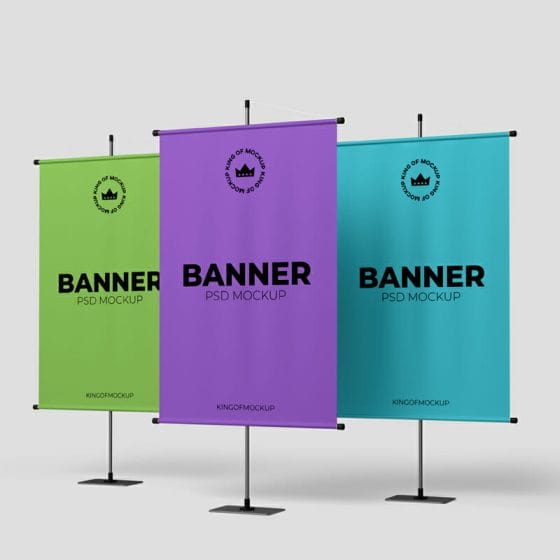 Various Stand Banner Mockup PSD