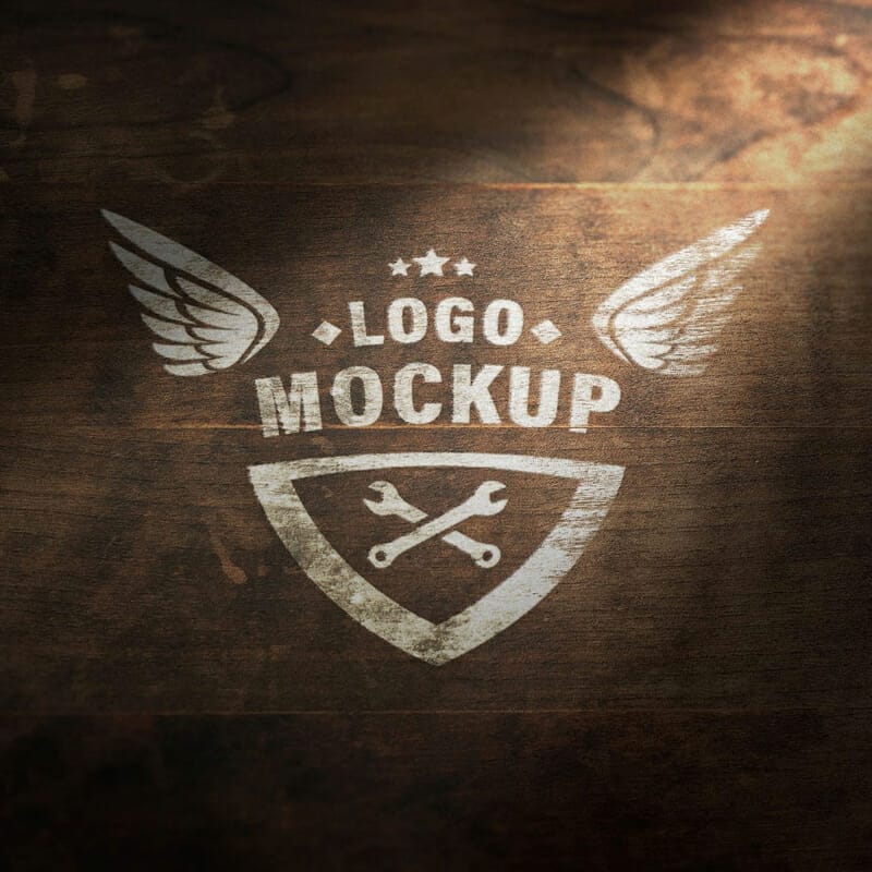 Weathered Wood Logo Mockup