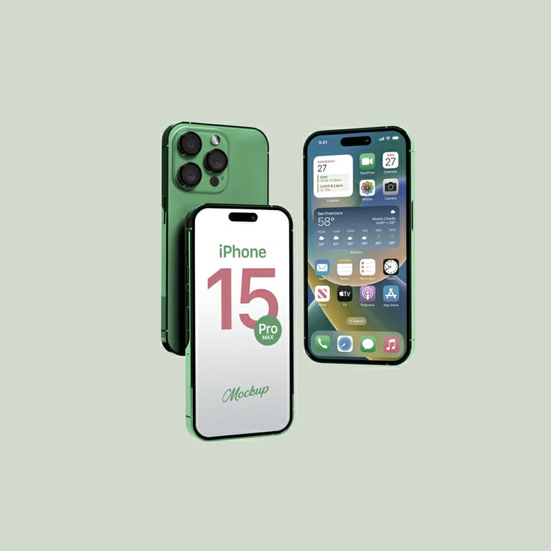 iPhone 15 Pro Max Mockup Template PSD