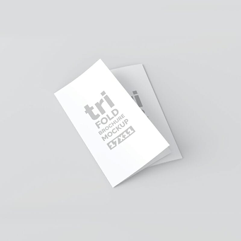 Free 17×11 Trifold Brochure Mockup PSD